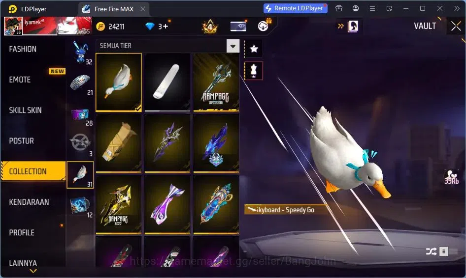 Free Fire Accounts Indonesia | Vault 155 | SG GURUN PASIR | SG LUMUT  image 10
