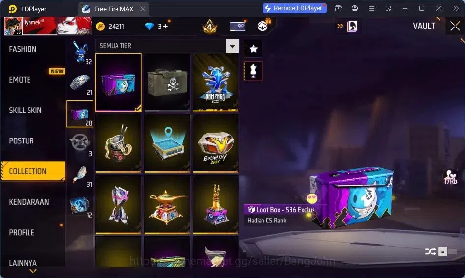 Free Fire Accounts Indonesia | Vault 155 | SG GURUN PASIR | SG LUMUT  image 12