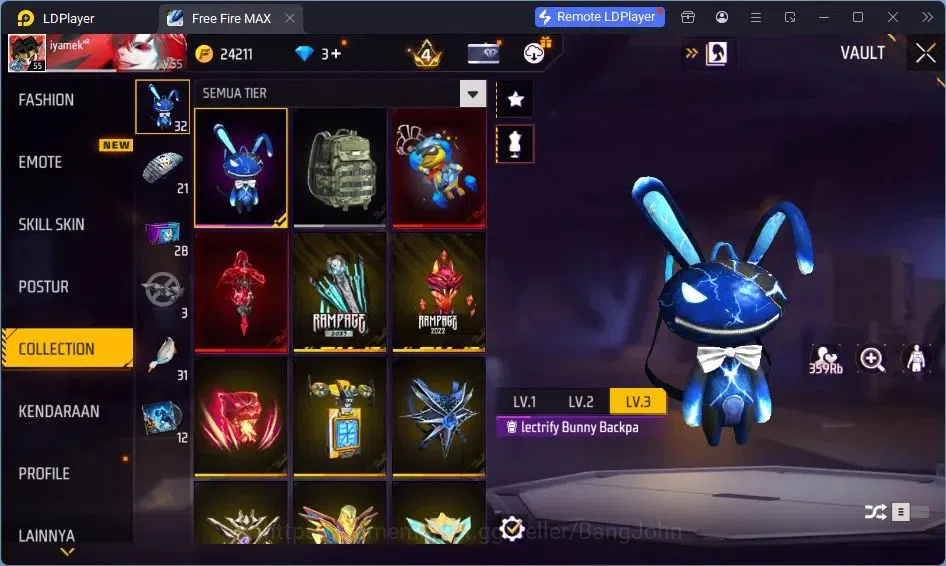 Free Fire Accounts Indonesia | Vault 155 | SG GURUN PASIR | SG LUMUT  image 14