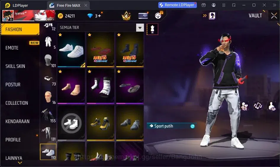 Free Fire Accounts Indonesia | Vault 155 | SG GURUN PASIR | SG LUMUT  image 16