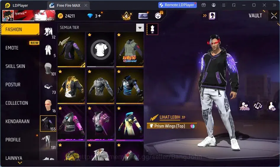 Free Fire Accounts Indonesia | Vault 155 | SG GURUN PASIR | SG LUMUT  image 18