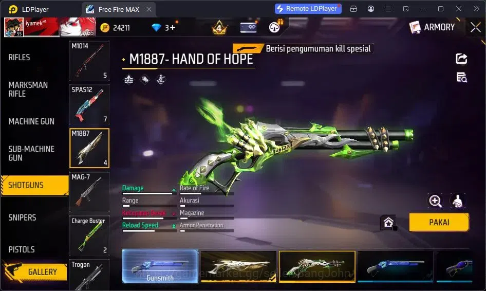 Free Fire Accounts Indonesia | Vault 155 | SG GURUN PASIR | SG LUMUT  image 5