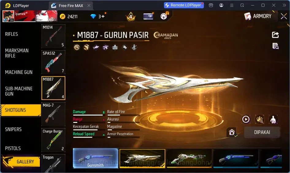 Free Fire Accounts Indonesia | Vault 155 | SG GURUN PASIR | SG LUMUT  image 6