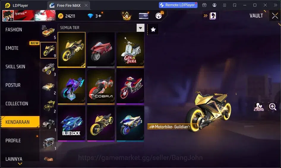 Free Fire Accounts Indonesia | Vault 155 | SG GURUN PASIR | SG LUMUT  image 8