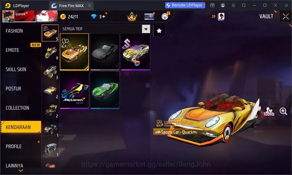 Free Fire Accounts Indonesia | Vault 155 | SG GURUN PASIR | SG LUMUT  image 9