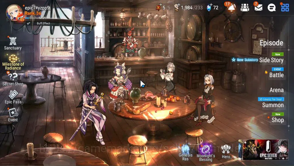 Epic Seven Accounts GLOBAL Unverif|New Era|3 ML(SP Politis,S Sez,Archd image 1