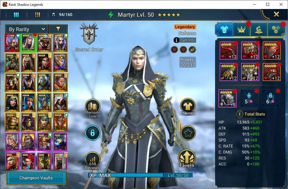 Raid: Shadow Legends Accounts Lv32 793K Power|1 Mythic[Toshiro]+23 Legend(Martyr image 4