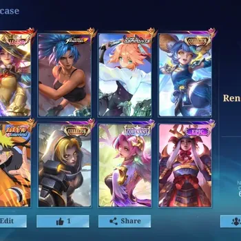 Mobile Legends: Bang Bang Accounts Collector Hero 119|Skin 217|Ex Glory 64|Legend Lesley,Aspirant Fanny,Naruto Lukas,KOF