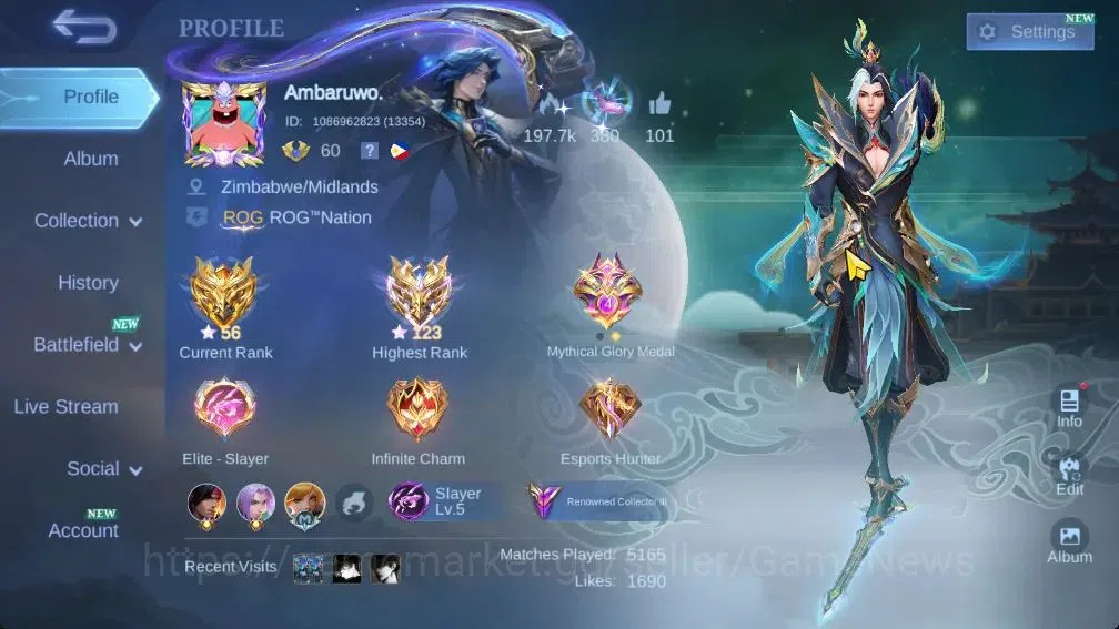 Mobile Legends: Bang Bang Accounts Hero 116|Skin 232|High Immo 123|Prime Granger,KOF image 2