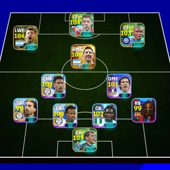 eFootball Accounts High-End  Messi 109| Casillas 105| Aguero 104| Suarez 104| Eto 103| Reus 103| Cantona 102| Aubameyang