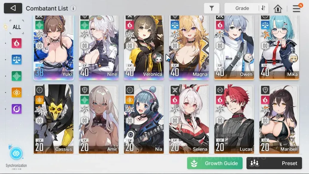 Chaos Zero Nightmare Accounts Global|Lv 32| 4 SSR (Nine,Yuki,MagnaM1,Veronica) +11 SR 1