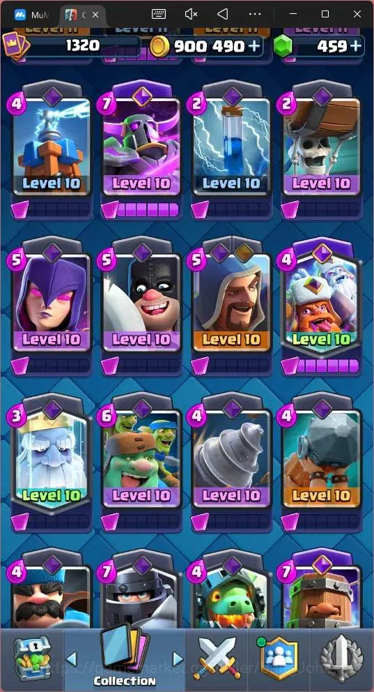 Clash Royale Accounts Global |CL 1320|KTL 13|Trophy 8019|117 Cards|1 MAX image 10