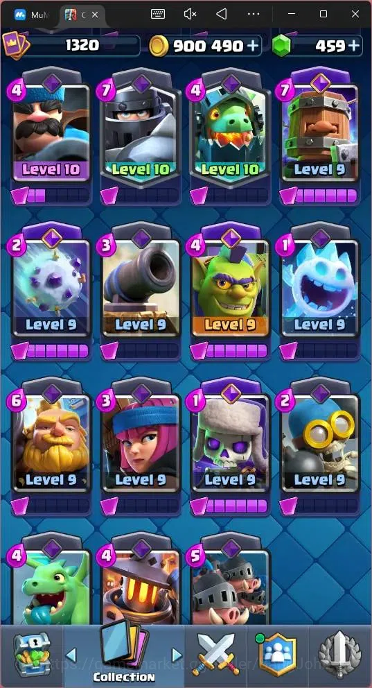 Clash Royale Accounts Global |CL 1320|KTL 13|Trophy 8019|117 Cards|1 MAX image 11