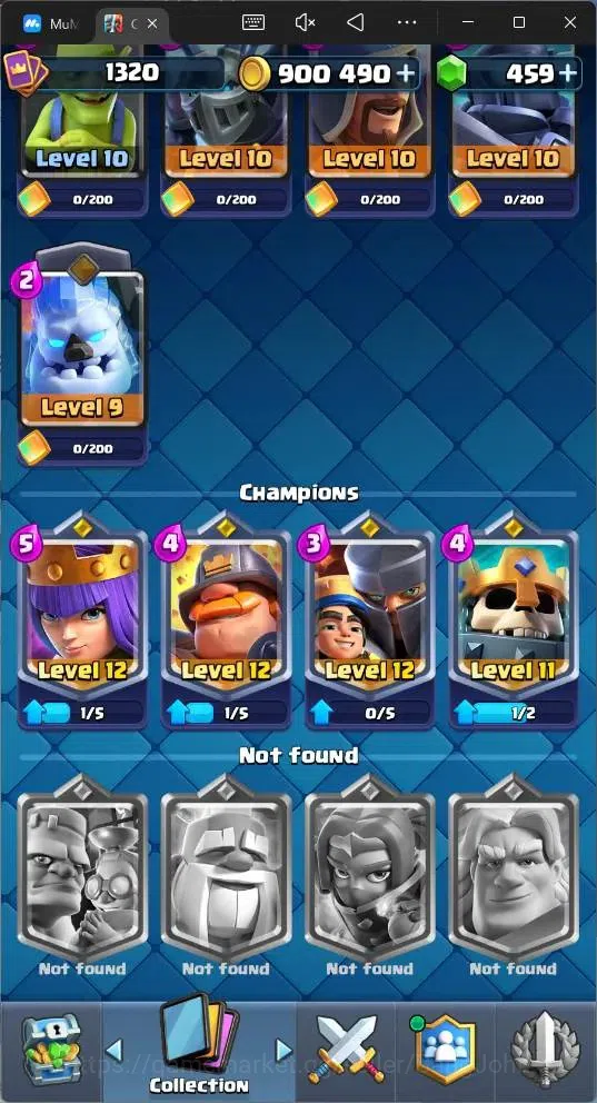 Clash Royale Accounts Global |CL 1320|KTL 13|Trophy 8019|117 Cards|1 MAX image 14