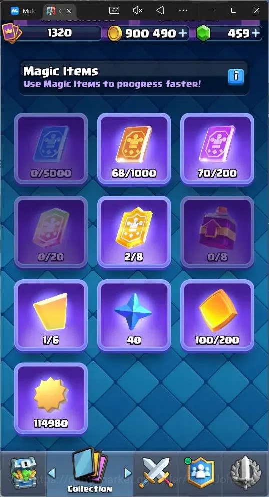 Clash Royale Accounts Global |CL 1320|KTL 13|Trophy 8019|117 Cards|1 MAX image 16