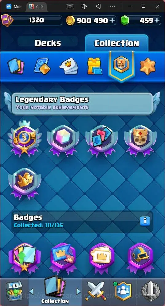 Clash Royale Accounts Global |CL 1320|KTL 13|Trophy 8019|117 Cards|1 MAX image 20