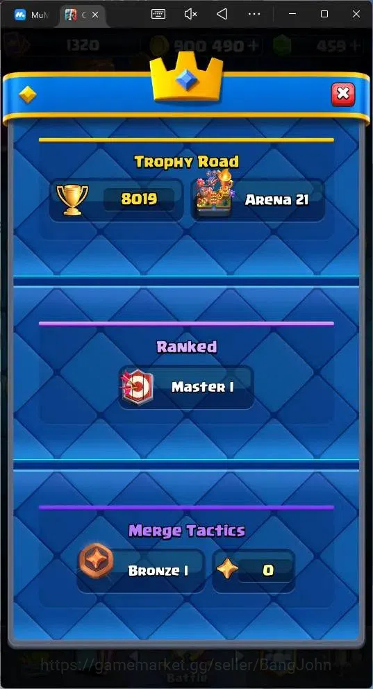 Clash Royale Accounts Global |CL 1320|KTL 13|Trophy 8019|117 Cards|1 MAX image 4