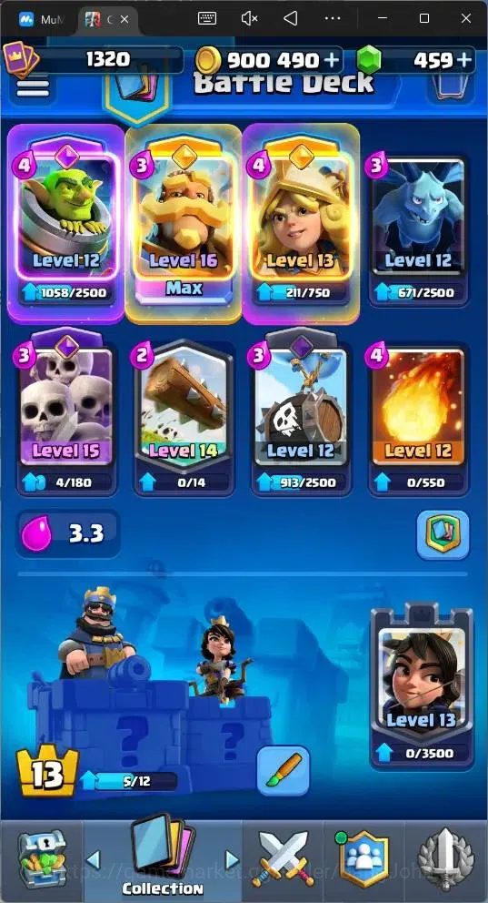 Clash Royale Accounts Global |CL 1320|KTL 13|Trophy 8019|117 Cards|1 MAX image 6