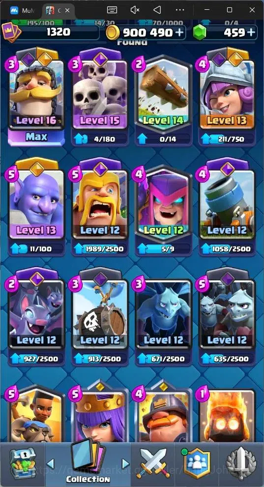 Clash Royale Accounts Global |CL 1320|KTL 13|Trophy 8019|117 Cards|1 MAX image 8