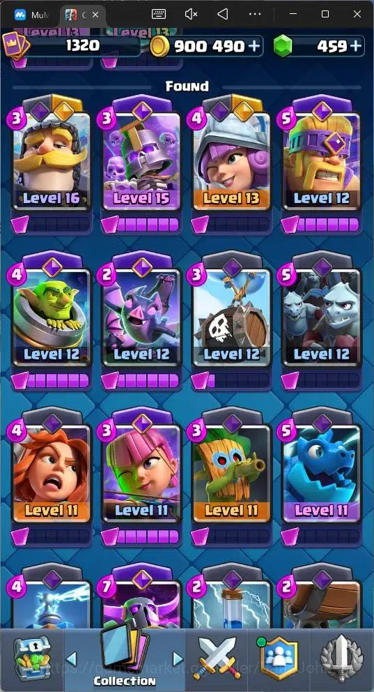 Clash Royale Accounts Global |CL 1320|KTL 13|Trophy 8019|117 Cards|1 MAX image 9