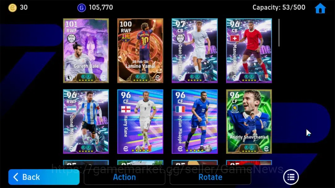 eFootball Accounts Android|Epic-BigTime Lamine Yamal,Epic Gareth Bale image 4