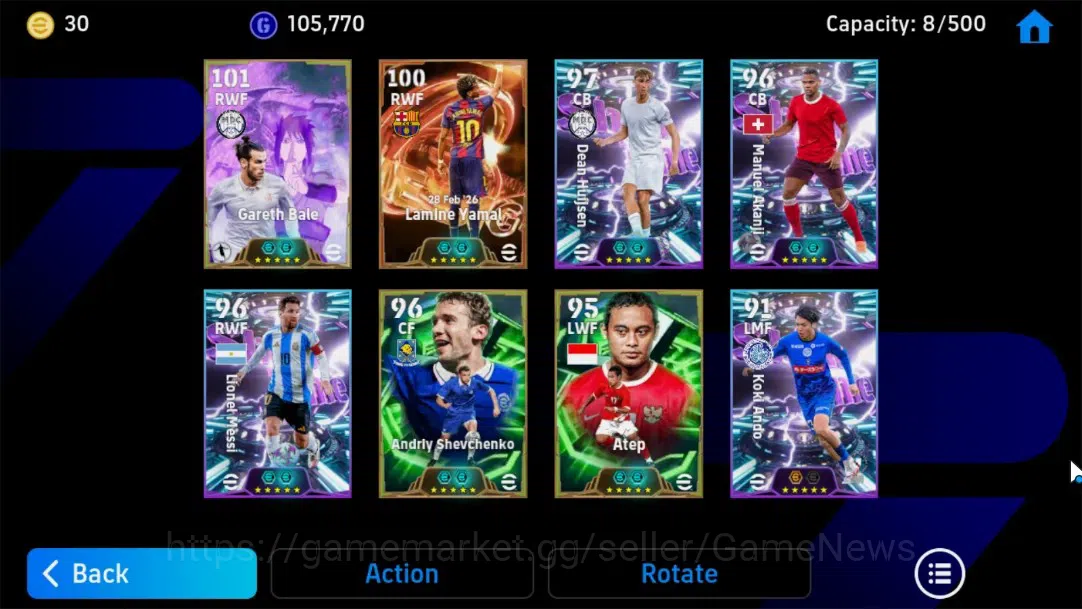 eFootball Accounts Android|Epic-BigTime Lamine Yamal,Epic Gareth Bale image 6