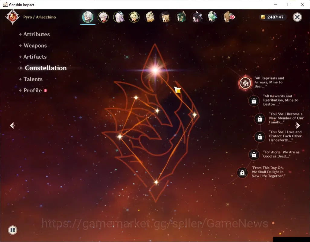 Genshin Impact Accounts ASIA|AR 57|Rate On|7 Limit+7 (*5Wep)|[ArlecchinoC1 image 3