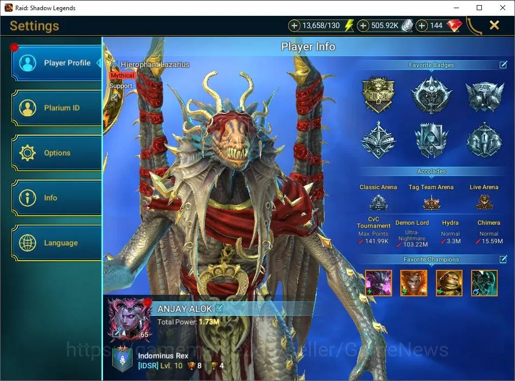 Raid: Shadow Legends Accounts Lv65|1,7M PWR|1 Mythic Lazarius|12 Legend Combo 2 image 2