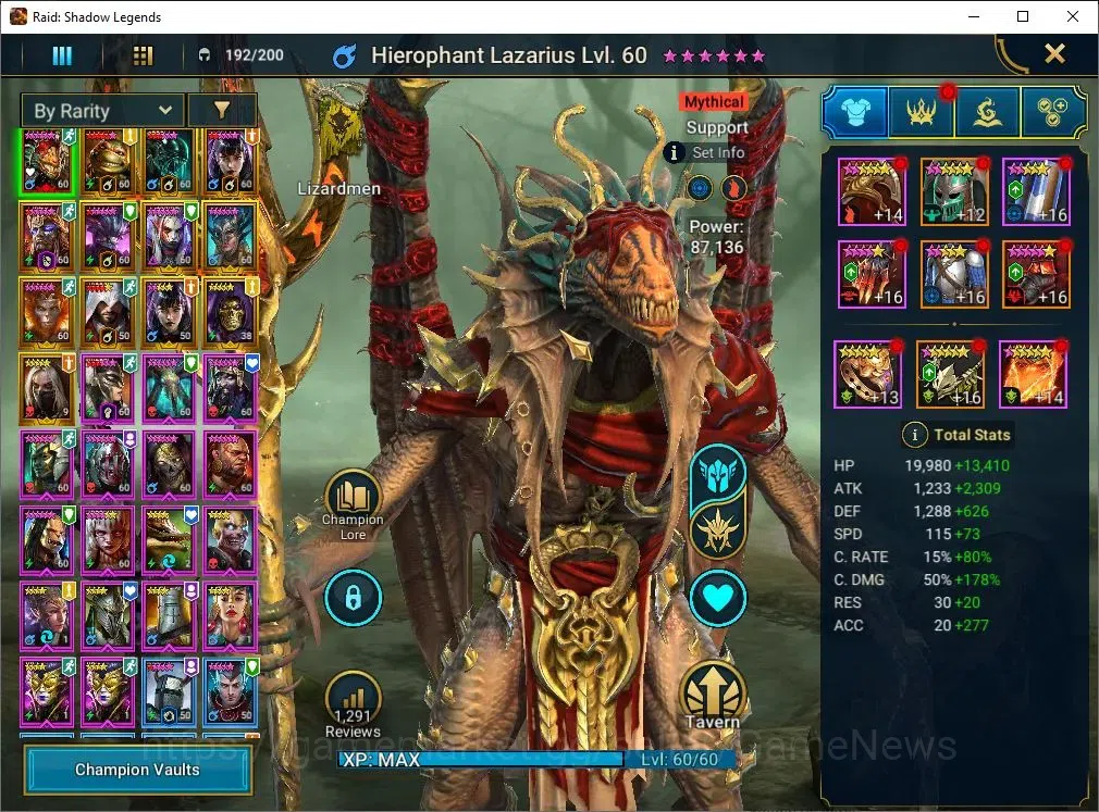 Raid: Shadow Legends Accounts Lv65|1,7M PWR|1 Mythic Lazarius|12 Legend Combo 2 image 3