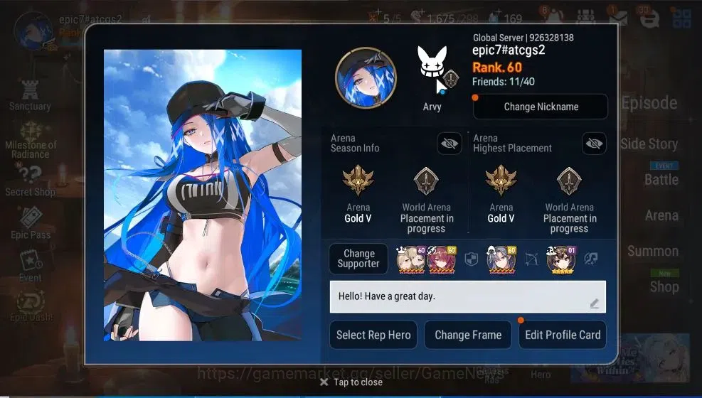 Epic Seven Accounts GLOBAL UnVerif|13 ML(Rhiana&Lucil,EIlynav,SSez,LW image 3
