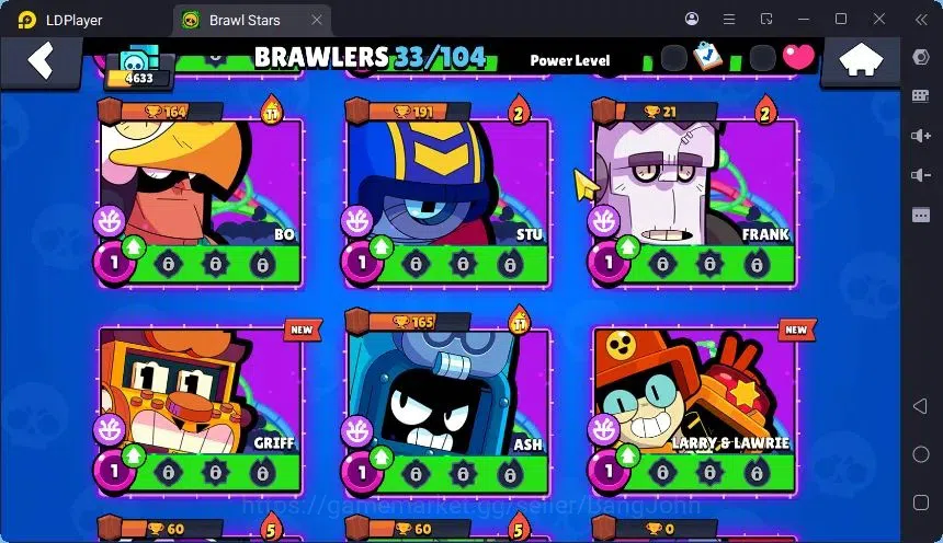 Brawl Stars Accounts Trophy 4633 |33 Brawler|2 Max Hc(Shelly,EMZ)|2 Legend(Nita,Shelly),2Mythic(Tara,Otis),3 Epic Skin|18895 10