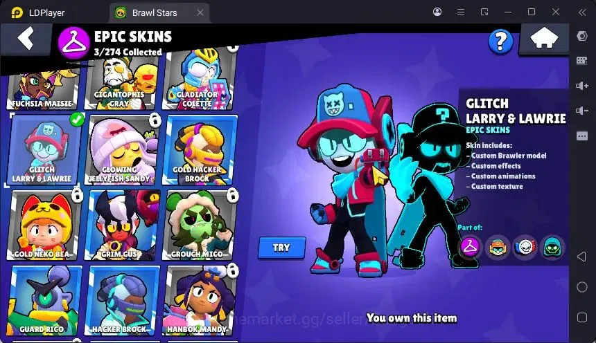 Brawl Stars Accounts Trophy 4633 |33 Brawler|2 Max Hc(Shelly,EMZ)|2 Legend(Nita,Shelly),2Mythic(Tara,Otis),3 Epic Skin|18895 14