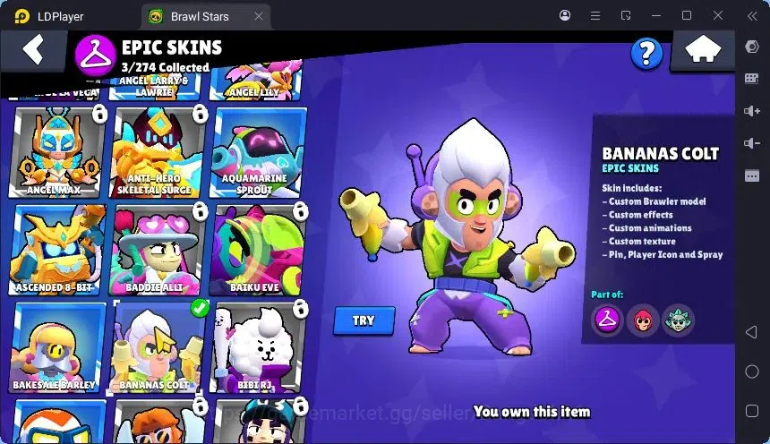 Brawl Stars Accounts Trophy 4633 |33 Brawler|2 Max Hc(Shelly,EMZ)|2 Legend(Nita,Shelly),2Mythic(Tara,Otis),3 Epic Skin|18895 16