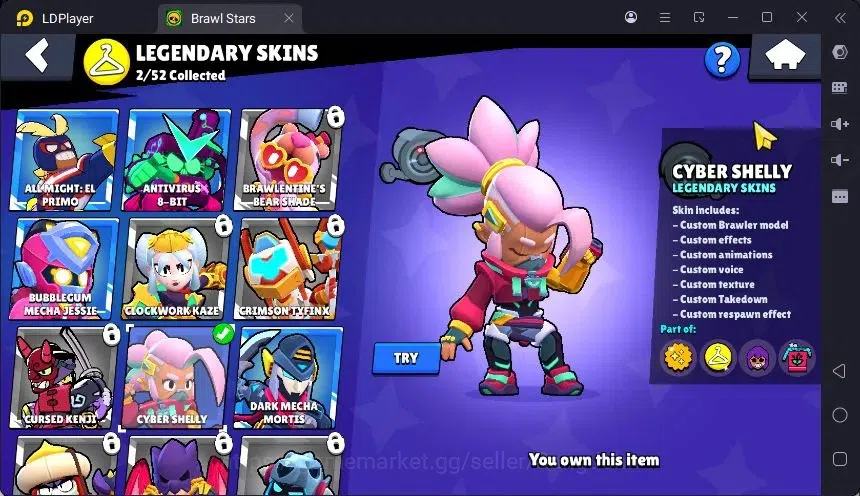 Brawl Stars Accounts Trophy 4633 |33 Brawler|2 Max Hc(Shelly,EMZ)|2 Legend(Nita,Shelly),2Mythic(Tara,Otis),3 Epic Skin|18895 19