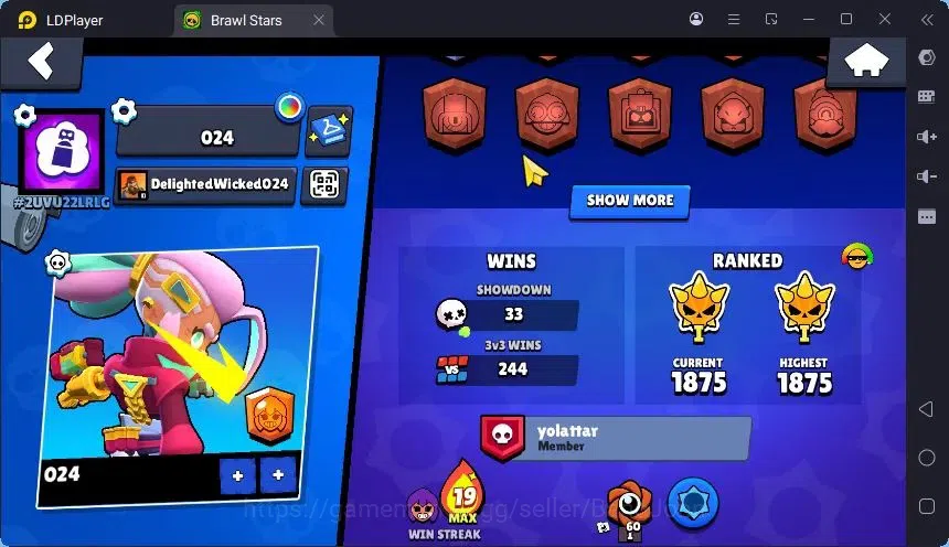 Brawl Stars Accounts Trophy 4633 |33 Brawler|2 Max Hc(Shelly,EMZ)|2 Legend(Nita,Shelly),2Mythic(Tara,Otis),3 Epic Skin|18895 4