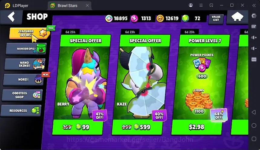 Brawl Stars Accounts Trophy 4633 |33 Brawler|2 Max Hc(Shelly,EMZ)|2 Legend(Nita,Shelly),2Mythic(Tara,Otis),3 Epic Skin|18895 5