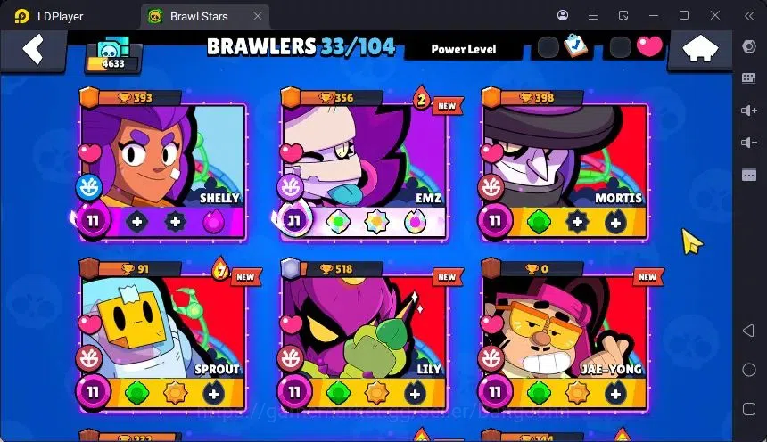 Brawl Stars Accounts Trophy 4633 |33 Brawler|2 Max Hc(Shelly,EMZ)|2 Legend(Nita,Shelly),2Mythic(Tara,Otis),3 Epic Skin|18895 6