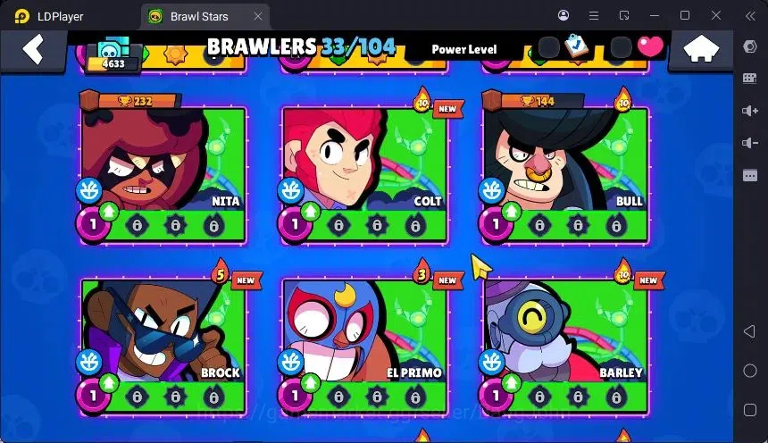 Brawl Stars Accounts Trophy 4633 |33 Brawler|2 Max Hc(Shelly,EMZ)|2 Legend(Nita,Shelly),2Mythic(Tara,Otis),3 Epic Skin|18895 7