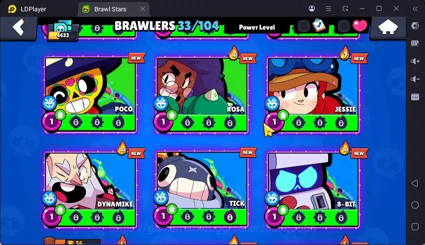 Brawl Stars Accounts Trophy 4633 |33 Brawler|2 Max Hc(Shelly,EMZ)|2 Legend(Nita,Shelly),2Mythic(Tara,Otis),3 Epic Skin|18895 8