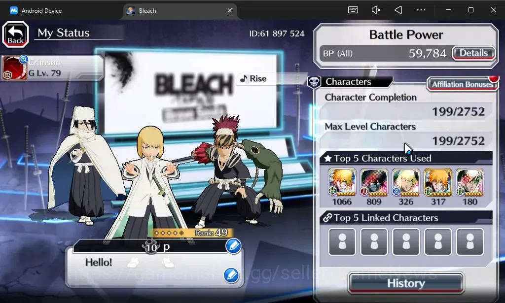 Bleach: Brave Souls Accounts [GLOBAL]6K Orbs+Fresh All Story|Shinji TYBW26,Renj image 3