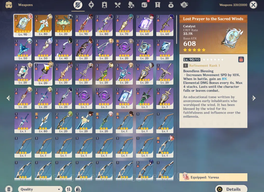 Genshin Impact Accounts ASIA|AR 55|7 Limited +3(*5Weapon)|Skirk,Varka,Xilo image 4
