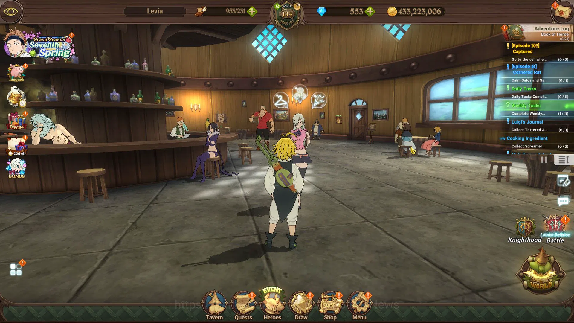 The Seven Deadly Sins: Grand Cross Midgame Asia|6,4M CC|553 DM+37 LS|4 LR +14 UR+Many Collab| image 1