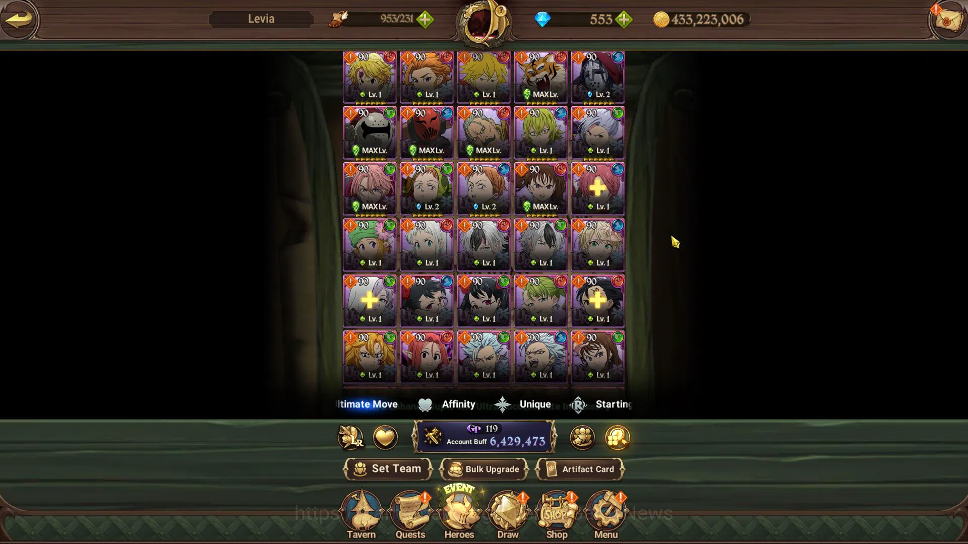 The Seven Deadly Sins: Grand Cross Accounts Midgame Asia|6,4M CC|553 DM+37 LS|4 LR +14 UR+Many 10