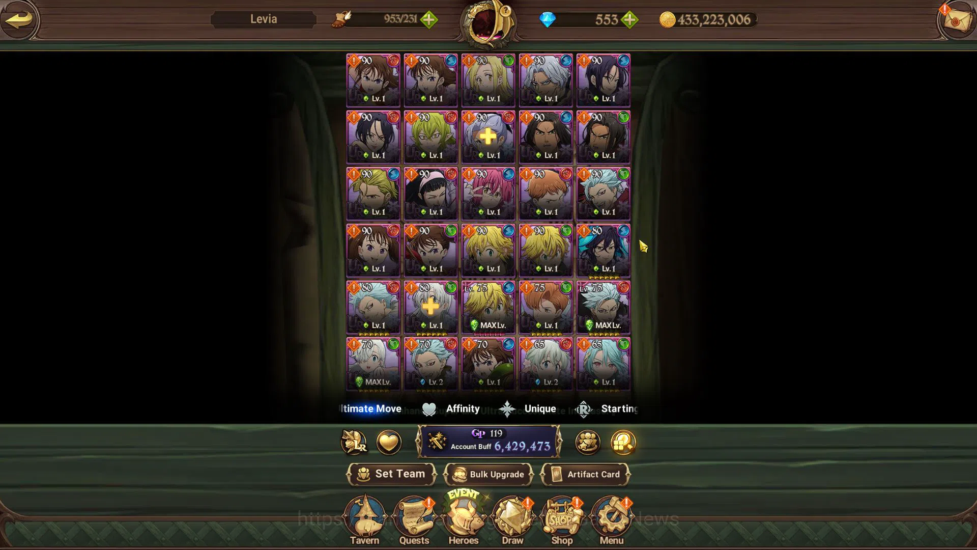 The Seven Deadly Sins: Grand Cross Accounts Midgame Asia|6,4M CC|553 DM+37 LS|4 LR +14 UR+Many 11