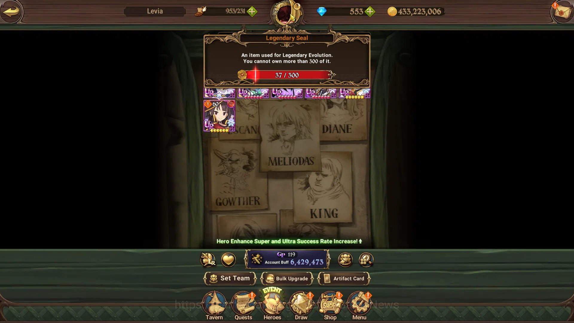 The Seven Deadly Sins: Grand Cross Accounts Midgame Asia|6,4M CC|553 DM+37 LS|4 LR +14 UR+Many 4