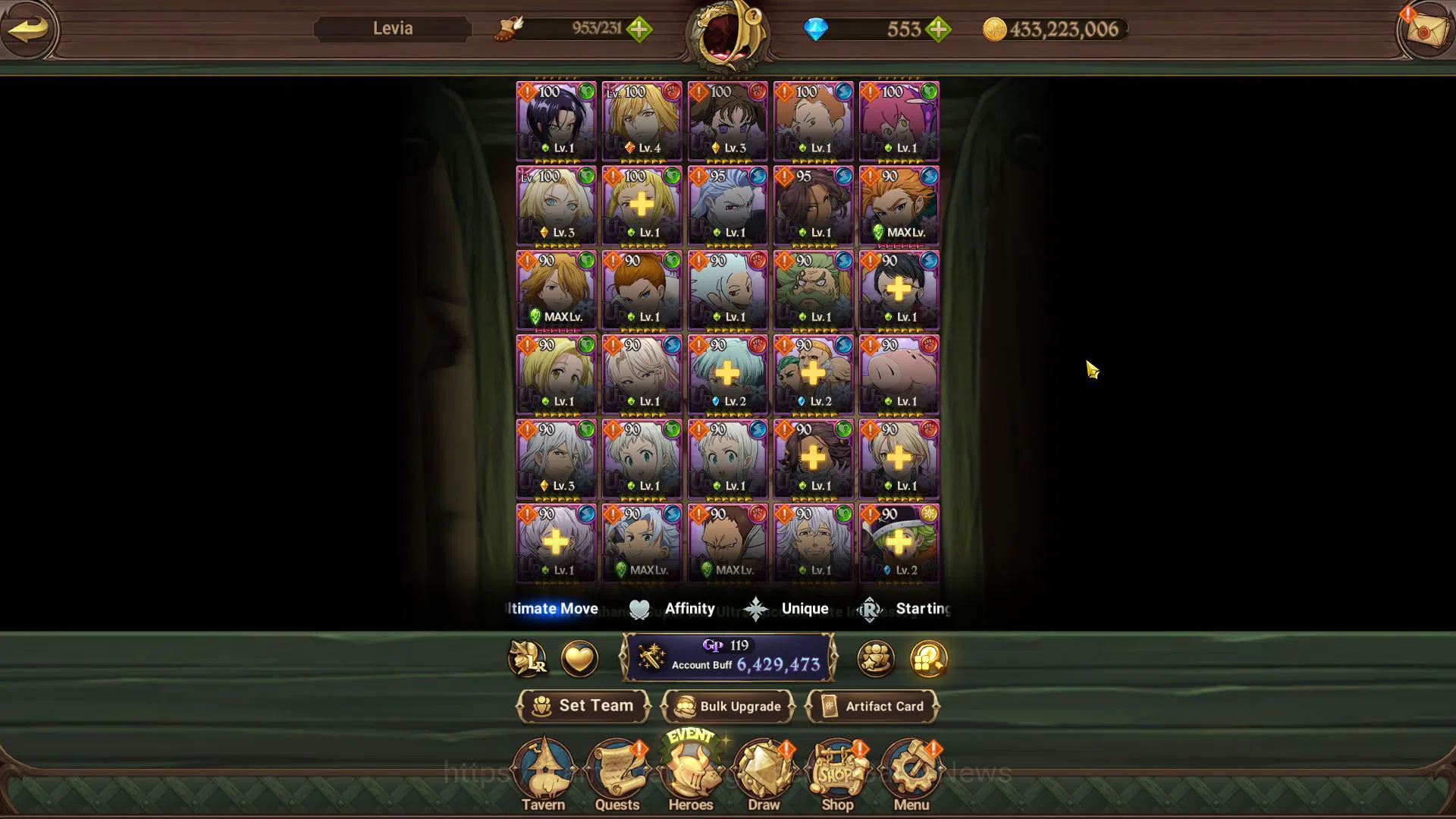 The Seven Deadly Sins: Grand Cross Accounts Midgame Asia|6,4M CC|553 DM+37 LS|4 LR +14 UR+Many 8