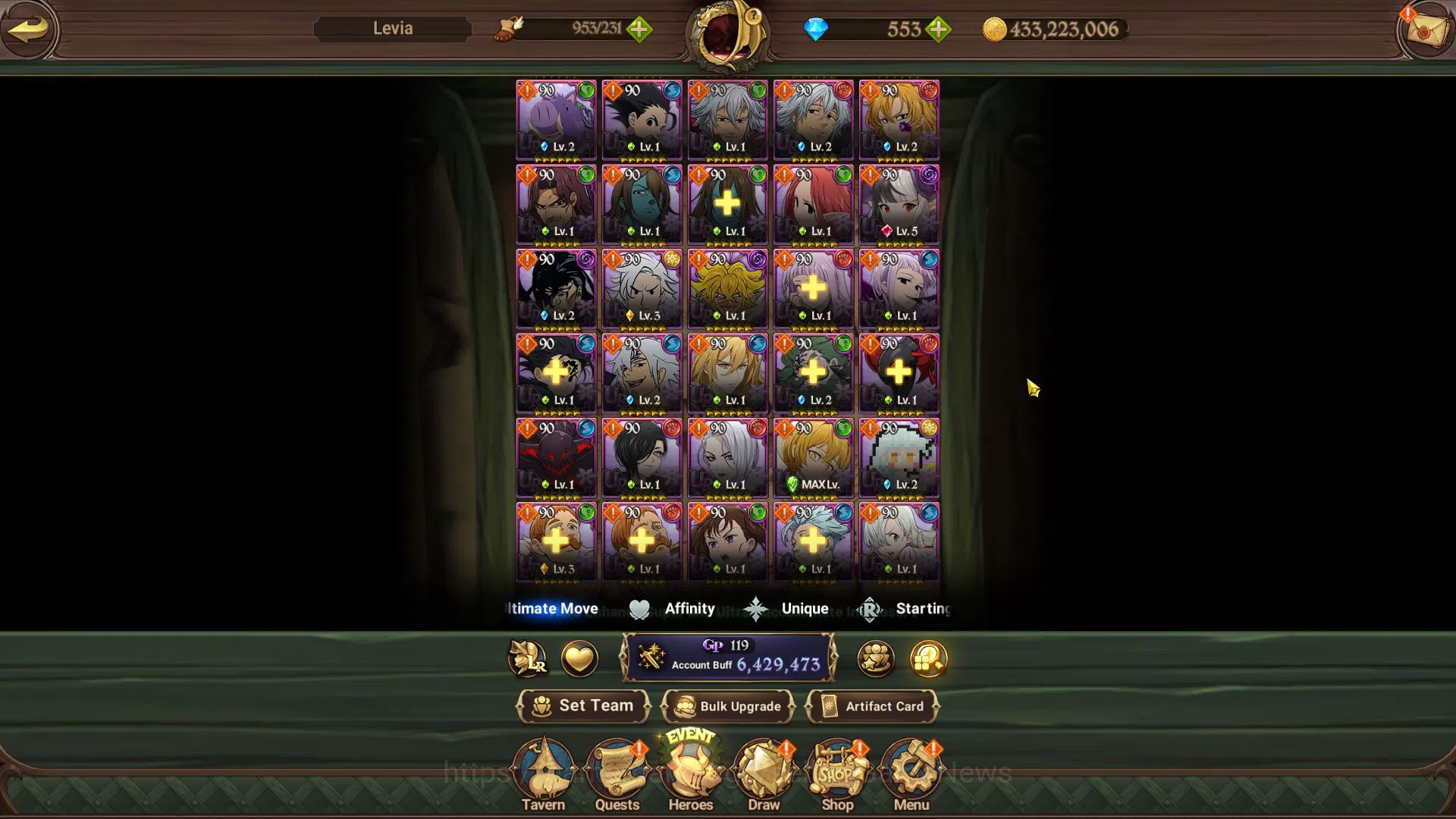 The Seven Deadly Sins: Grand Cross Accounts Midgame Asia|6,4M CC|553 DM+37 LS|4 LR +14 UR+Many 9