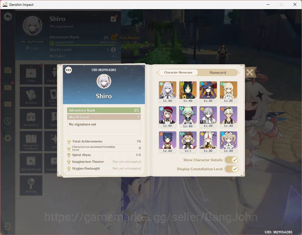 Genshin Impact Accounts ASIA|AR 25|Reuni On|1 limit+2 standard| Skirk,Mona image 15