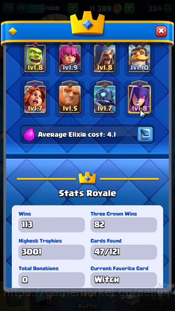 Clash Royale Accounts Lv 19|Trophy 3001|KTL 8|Limited Skin|Card 47|2 EVO image 3