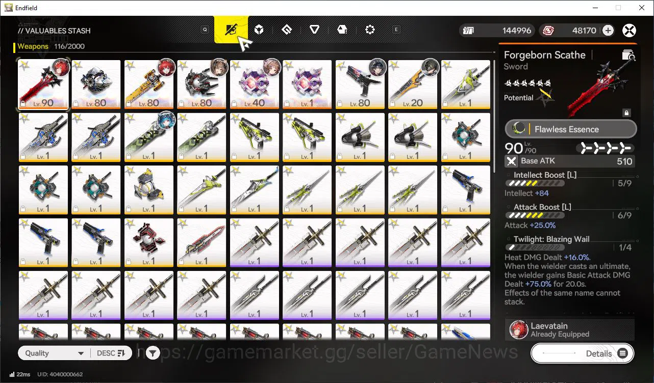 Arknights: Endfield Accounts Asia Lv52|48k Oro + 1,8K Arsenal|4SSR[(Laevatain,A image 10